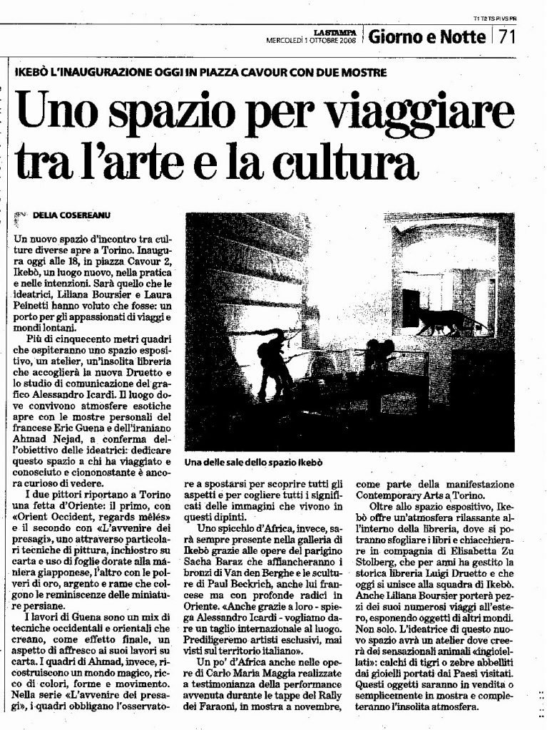 La Stampa, octobre 2008